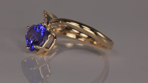 Tanzanite and Diamond Ring 2.23 Carat Heart Ring