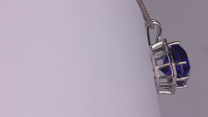 14K White Gold Kite Brilliant Tanzanite And Diamond Pendant 13.04cts By Steve Moriarty