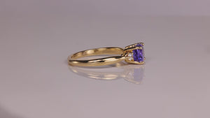 14K Yellow Gold Oval Tanzanite and Diamond Ring 1.82cts