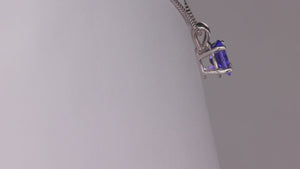 14K White Gold Oval Cut .75ct Tanzanite Pendant