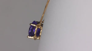 14K Yellow Gold Round Brilliant Tanzanite Box Link Necklace 3.71cts