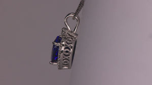 14K White Gold Heart Tanzanite and Diamond Pendant By Steve Moriarty 3.34 Carats
