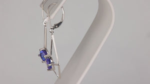 14K White Gold Round Brilliant Tanzanite Earrings by Christopher Michael 2.72cts
