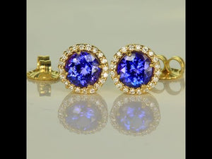 Tanzanite and Diamond Earrings 2.88 Carats