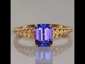 14K Yellow Gold Tanzanite Ring 1.70 Carats