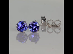0.58ctw round Tanzanite Stud Earrings