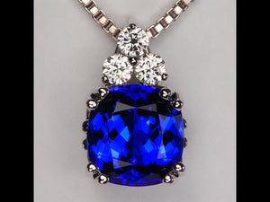 Tanzanite Pendant in 14kt White Gold with Fine Diamonds 8.45 Carats