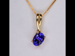 Tanzanite Pendant 1.37 Ct in 14 Karat Yellow Gold