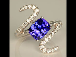 Antique Cushion Tanzanite Ring 