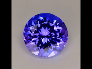 Blue Violet Vivid Round Brilliant Cut Tanzanite Gemstone 1.88cts
