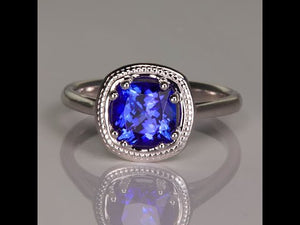 14K White Gold and Tanzanite Ring 1.87 Carats