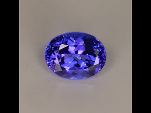 2 carat oval tanzanite that is purple