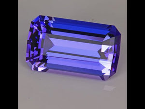Blue Violet Emerald Cut Tanzanite Gemstone 10.20 Carats