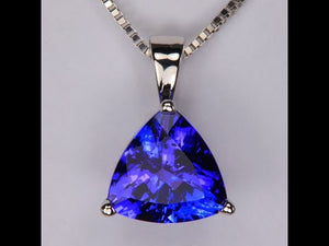 14K White Gold Tanzanite Pendant 3.20 Carats