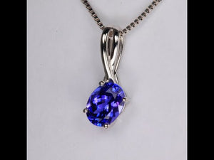 Tanzanite Pendant 1.58 Ct in 14 Karat White Gold