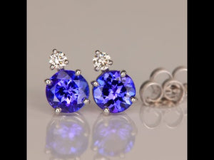 14K White Gold and Diamond Stud Earrings 1.24 Carats