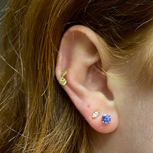 white gold round tanzanite earrings