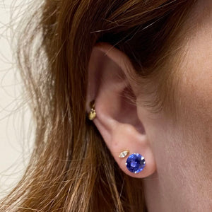round tanzanite stud earrings 