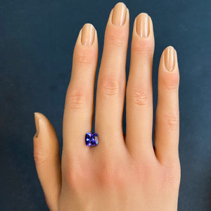 rare gemstone tanzanite square cushion