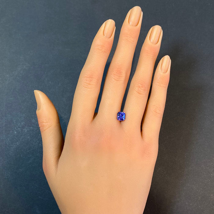 tanzanite gemstone square barion cut