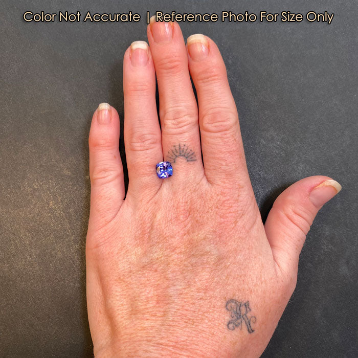 violet blue square cushion tanzanite