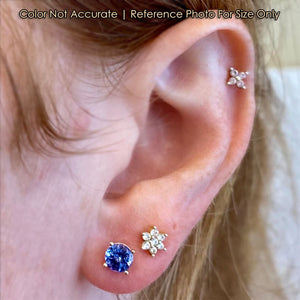 size of tanzanite stud earrings