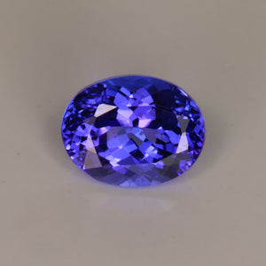 Oval purple blue tanzanite gemstone 2 carat