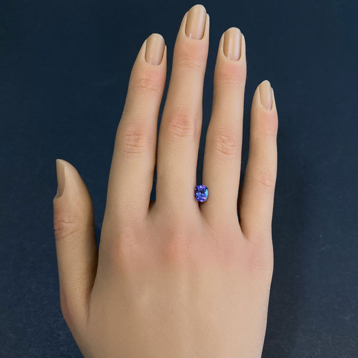 antique cushion tanzanite gem 