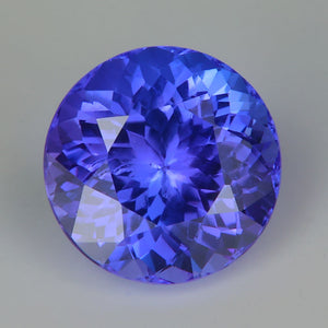 blue violet tanzanite gemstone round brilliant cut