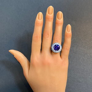 tanzanite aquamarine ring with diamonds