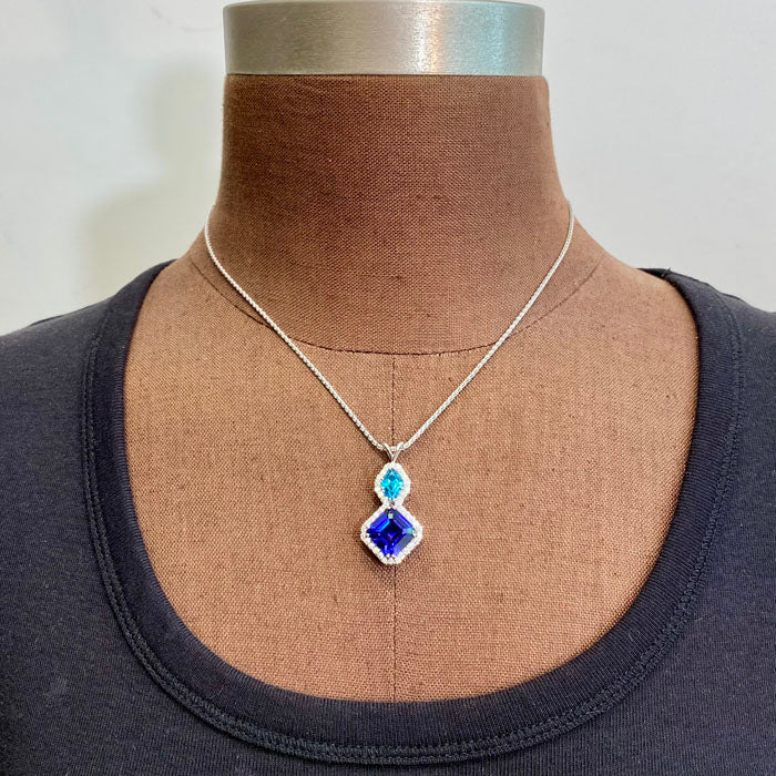 Blue zircon pendant clearance