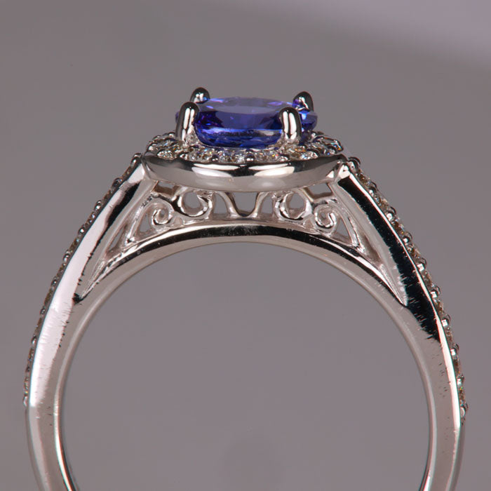 tanzanite diamond white gold ring 