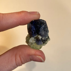 tanzanite and diopside crystal