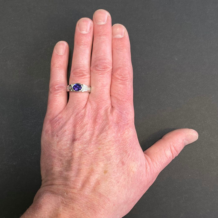oval cut tanzanite white gold ring