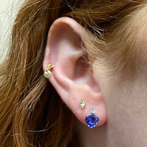 tanzanite heart shape earrings with diamond white gold