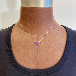 yellow gold tanzanite gemstone necklace