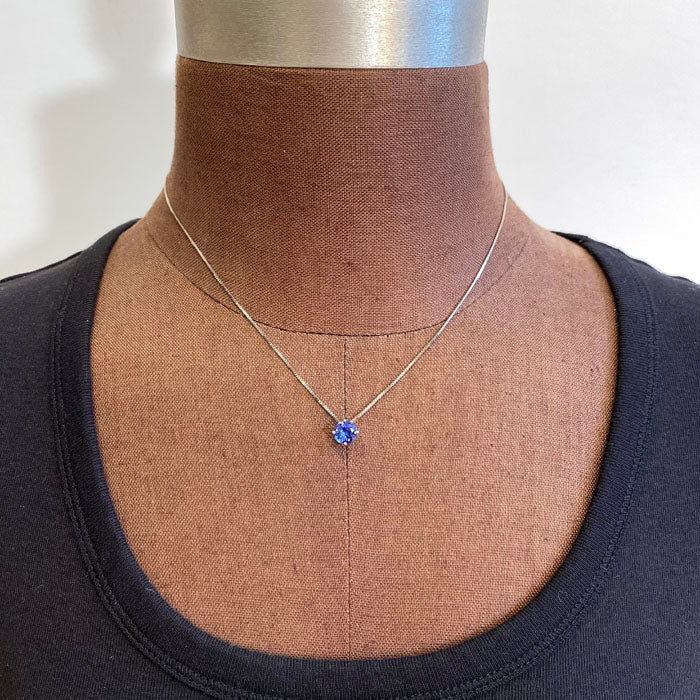 round brilliant tanzanite necklace