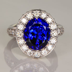 14k white gold tanzanite diamond ring