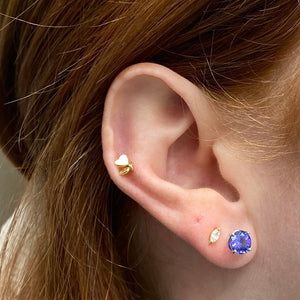 round brilliant tanzanite stud earrings