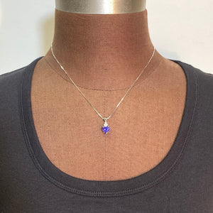 Heart shape tanzanite earring and pendant set