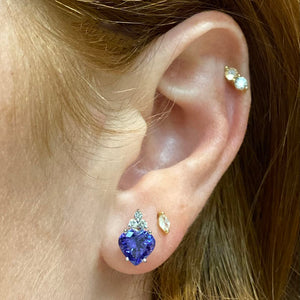 Heart shape tanzanite earring and pendant set