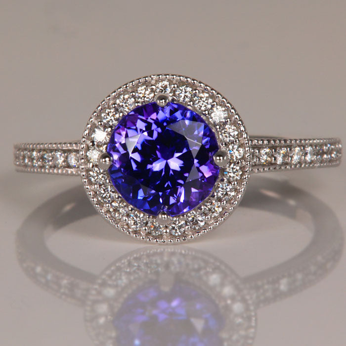 diamond and tanzanite engagement  ring