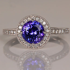 diamond and tanzanite engagement  ring
