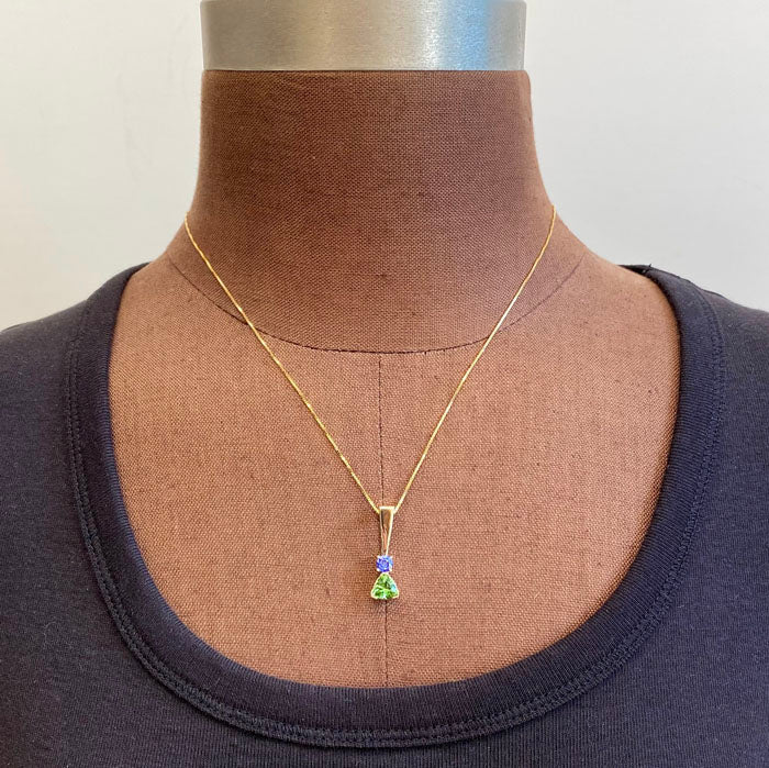 pendant with tourmaline and tanzanite