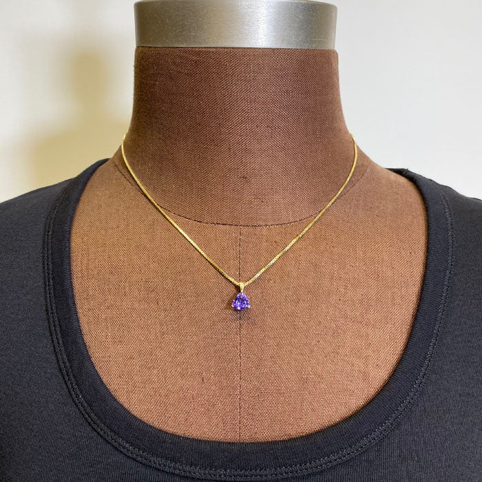 trilliant yellow gold tanzanite pendant