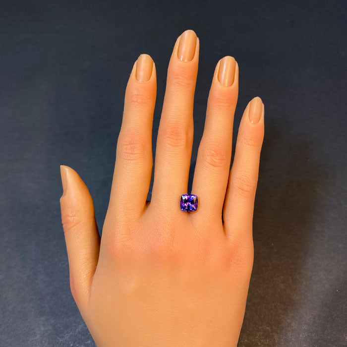 square cushion ultraviolet tanzanite gemstone