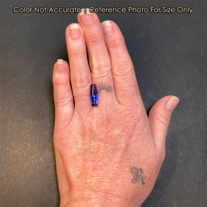 size of tapered tanzanite gemstone 