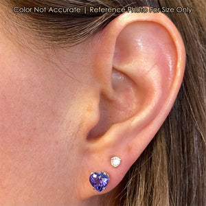 tanzanite and white gold stud earrings size