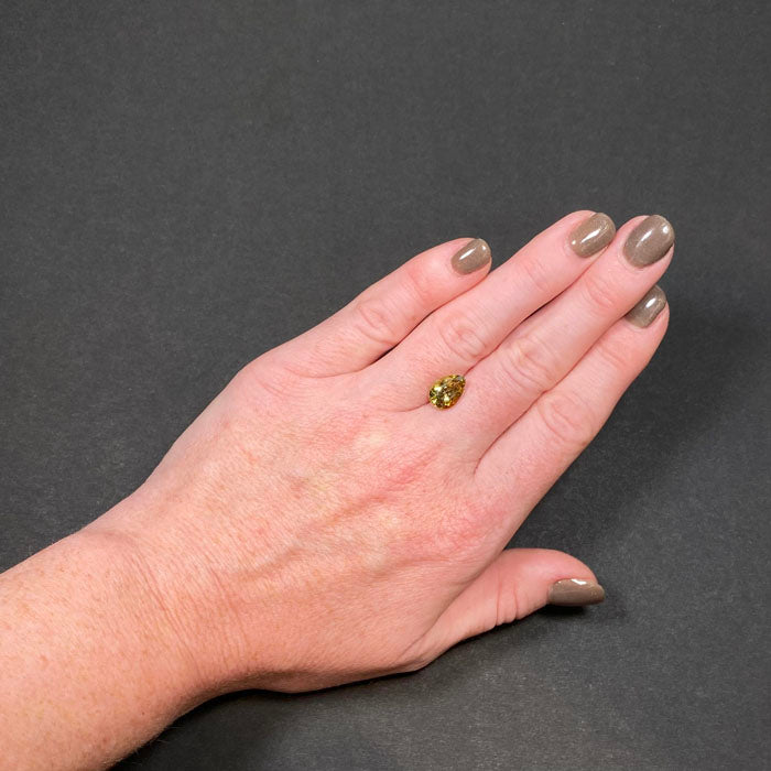 pear shape yellow fancy tanzanite