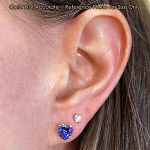 heart tanzanite gemstone earrings size